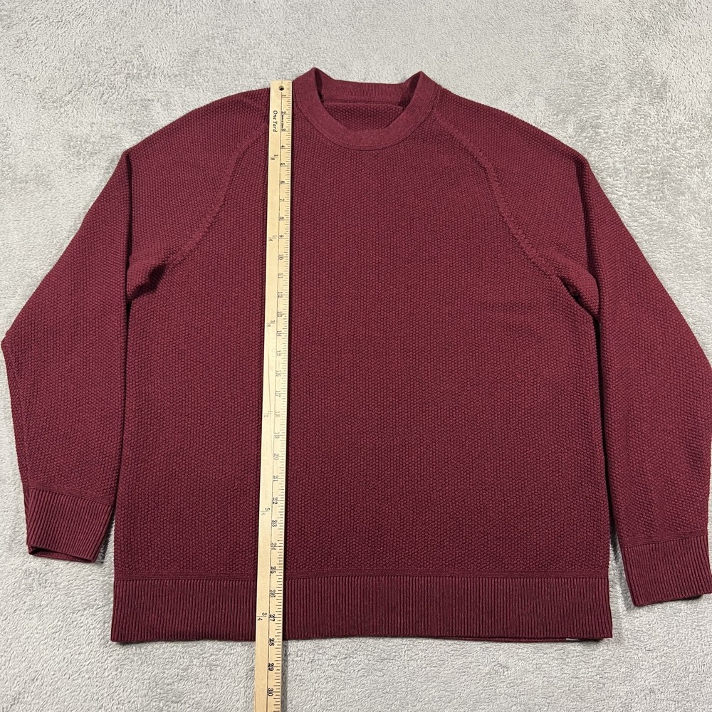 Lululemon Textured Knit Crewneck Sweater Mens XL Burgundy Sweatshirt - Picture 4 of 10